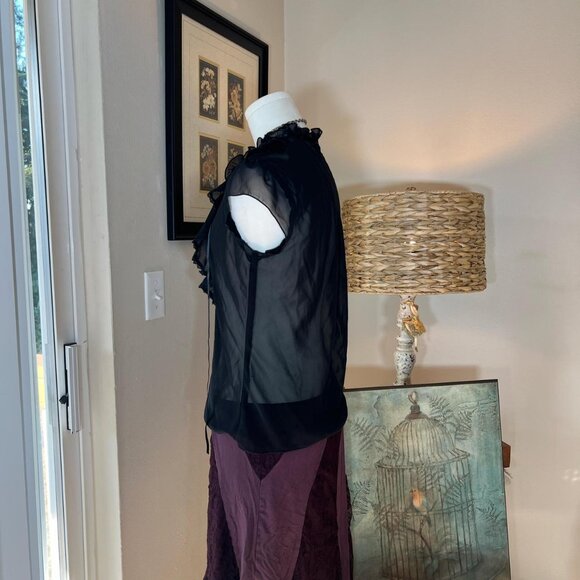 Y2k Speechless Sheer Blouse - Picture 3 of 4